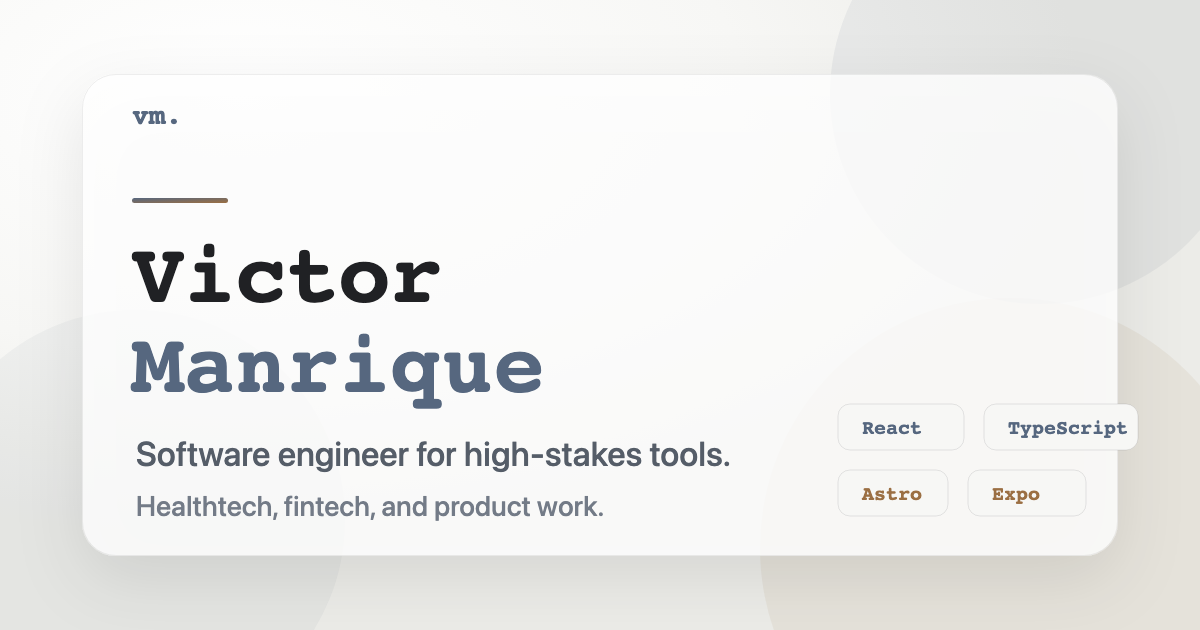 Victor Manrique | Software Engineer